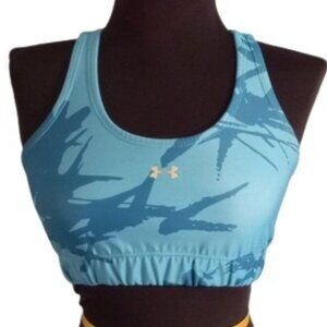 Under Armour Size M 34 36 Womens Sports Bra Blue Camo Print Racerback Stretch